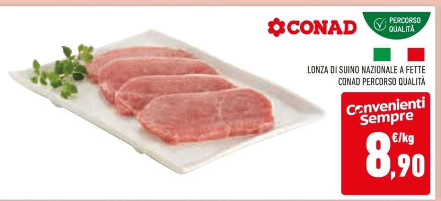 Lonza di suino nazionale a fette