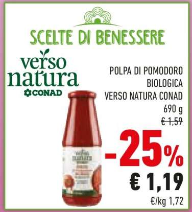 POLPA DI POMODORO BIOLOGICA VERSO NATURA CONAD