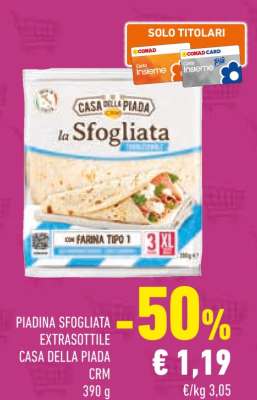 PIADINA SFOGLIATA EXTRASOTTILE CASA DELLA PIADA