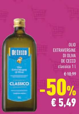 OLIO EXTRAVERGINE DI OLIVA DE CECCO