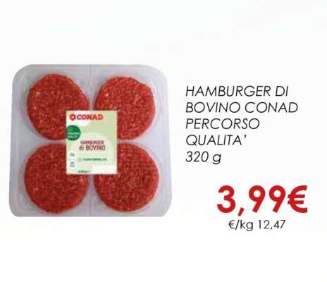 HAMBURGER DI BOVINO CONAD PERCORSO QUALITA'