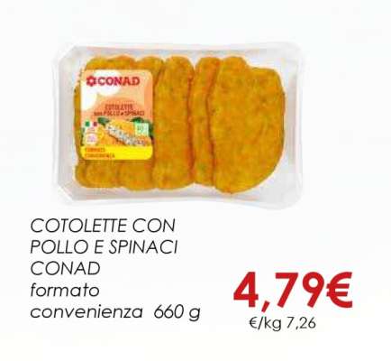 COTOLETTE CON POLLO E SPINACI CONAD