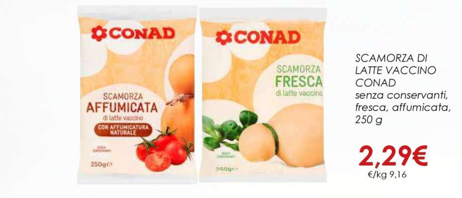 SCAMORZA DI LATTE VACCINO CONAD