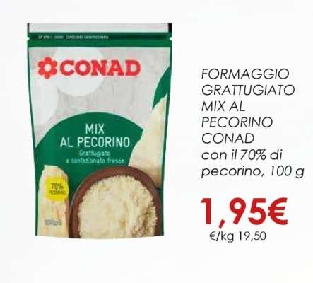 FORMAGGIO GRATTUGIATO MIX AL PECORINO CONAD