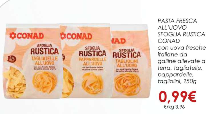 PASTA FRESCA ALL'UOVO SFOGLIA RUSTICA CONAD