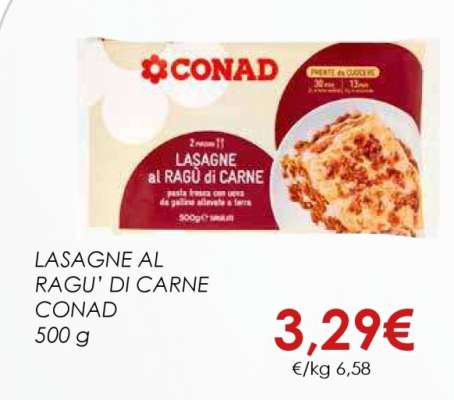 LASAGNE AL RAGU’ DI CARNE CONAD