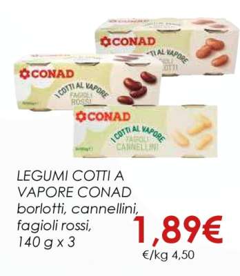 LEGUMI COTTI A VAPORE CONAD