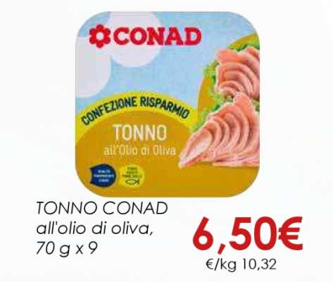 Tonno CONAD all’olio di oliva