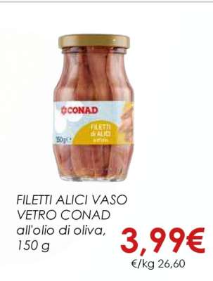 FILETTI ALICI VASO VETRO CONAD