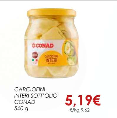 CARCIOFINI INTERI SOTT'OLIO CONAD
