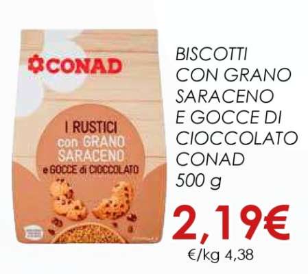 BISCOTTI CON GRANO SARACENO E GOCCE DI CIOCCOLATO CONAD