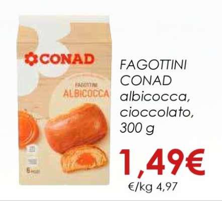 FAGOTTINI CONAD albicocca, cioccolato, 300 g