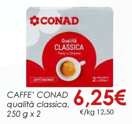 CAFFE’ CONAD qualità classica, 250 g x 2