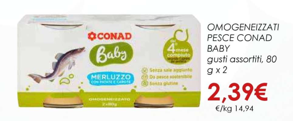 Omogeneizzati Pesce Conad Baby