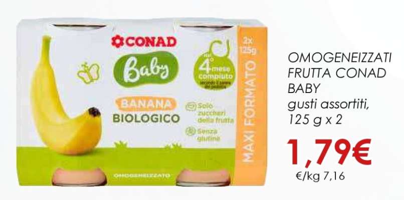 Omogeneizzati Frutta Conad Baby