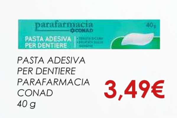 PASTA ADESIVA PER DENTIERE PARAFARMACIA CONAD