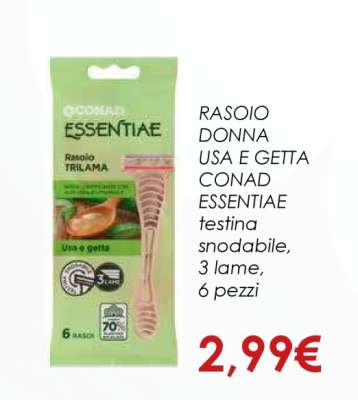 RASOIO DONNA USA E GETTA CONAD ESSENTIAE