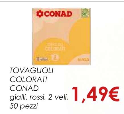 TOVAGLIOLI COLORATI CONAD