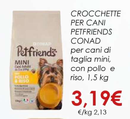 CROCCHETTE PER CANI PETFRIENDS CONAD