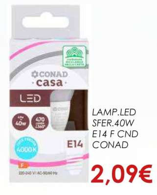 LAMP.LED SFER.40W E14 F CND CONAD