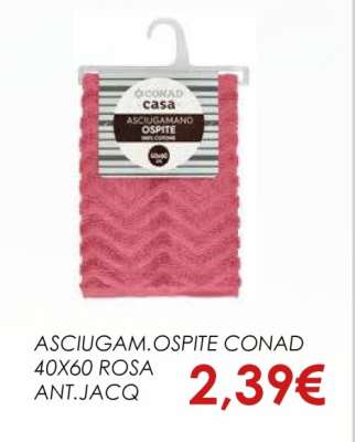 ASCIUGAM.OSPITE CONAD 40X60 ROSA ANT.JACQ