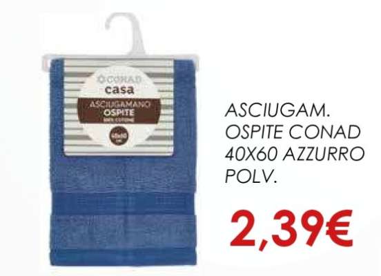ASCIUGAM. OSPITE CONAD 40X60 AZZURRO POLV.