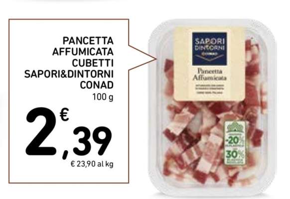 PANCETTA AFFUMICATA CUBETTI SAPORI&DINTORNI CONAD
