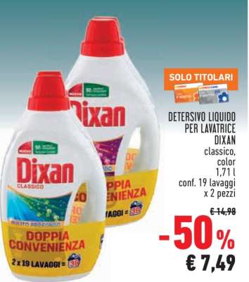 Detersivo Liquido per Lavatrice Dixan
