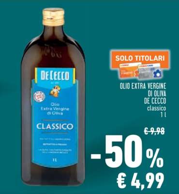 OLIO EXTRA VERGINE DI OLIVA DE CECCO classico 1L