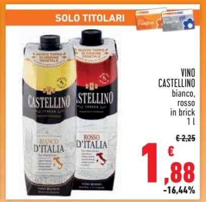 VINO CASTELLINO bianco, rosso in brick 1 l