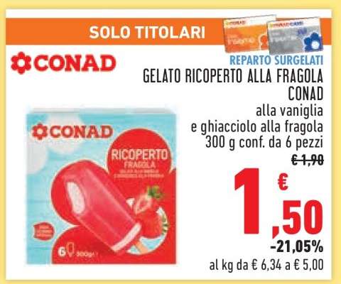 GELATO RICOPERTO ALLA FRAGOLA CONAD