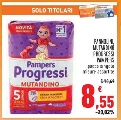 Pannolini, Mutandino Progressi Pampers