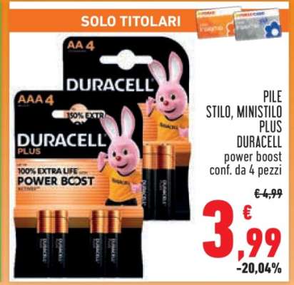 PILE STILO, MINISTILO PLUS DURACELL