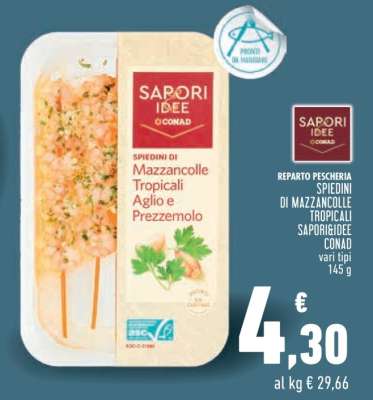 Spiedini di Mazzancolle Tropicali Aglio e Prezzemolo
