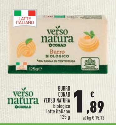 BURRO CONAD VERSO NATURA