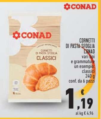 Cornetti di pasta sfoglia CONAD