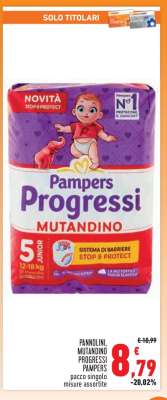 Pannolini, Mutandino Progressi Pampers
