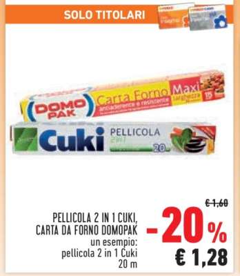 PELLICOLA 2 IN 1 CUKI, CARTA DA FORNO DOMOPAK