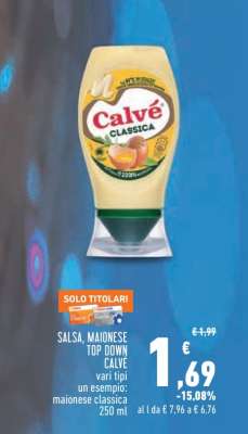 Salsa, Maionese Top Down Calvé