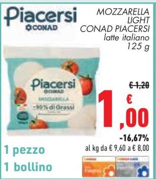 MOZZARELLA LIGHT CONAD PIACERSI
