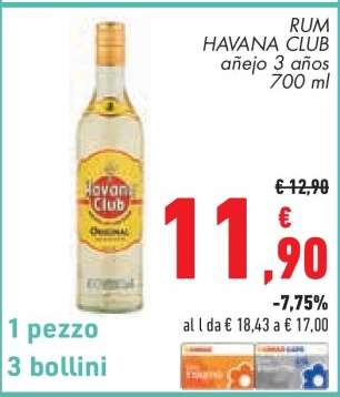 RUM HAVANA CLUB añejo 3 años 700 ml