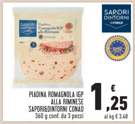 Piadina Romagnola IGP alla Riminese Sapori&Dintorni Conad