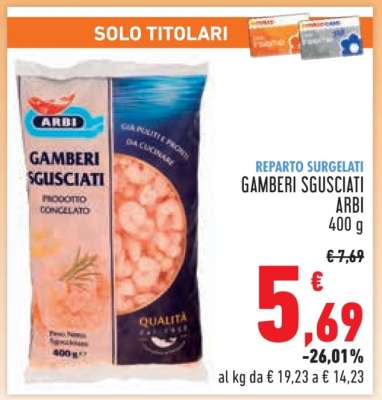 GAMBERI SGUSCIATI ARBI 400 g
