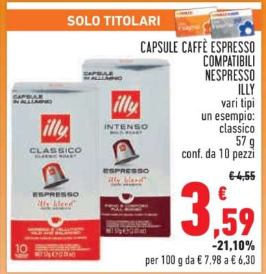 Capsule Caffè Espresso Compatibili Nespresso Illy