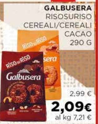 GALBUSERA RISOSURISO CEREALI/CEREALI CACAO