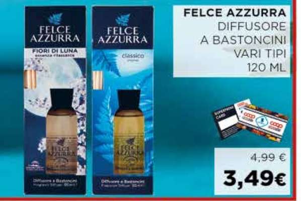 FELCE AZZURRA DIFFUSORE A BASTONCINI VARI TIPI 120 ML