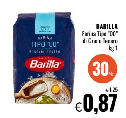 BARILLA farina tipo "00" di grano tenero kg 1