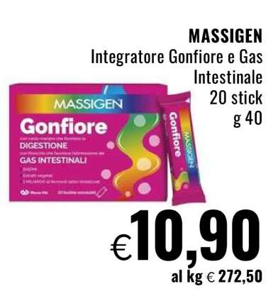 MASSIGEN Integratore Gonfiore e Gas Intestinale