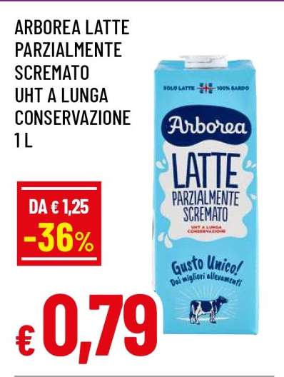 ARBOREA LATTE PARZIALMENTE SCREMATO UHT A LUNGA CONSERVAZIONE 1 L