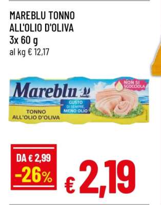 MAREBLU TONNO ALL’OLIO D’OLIVA